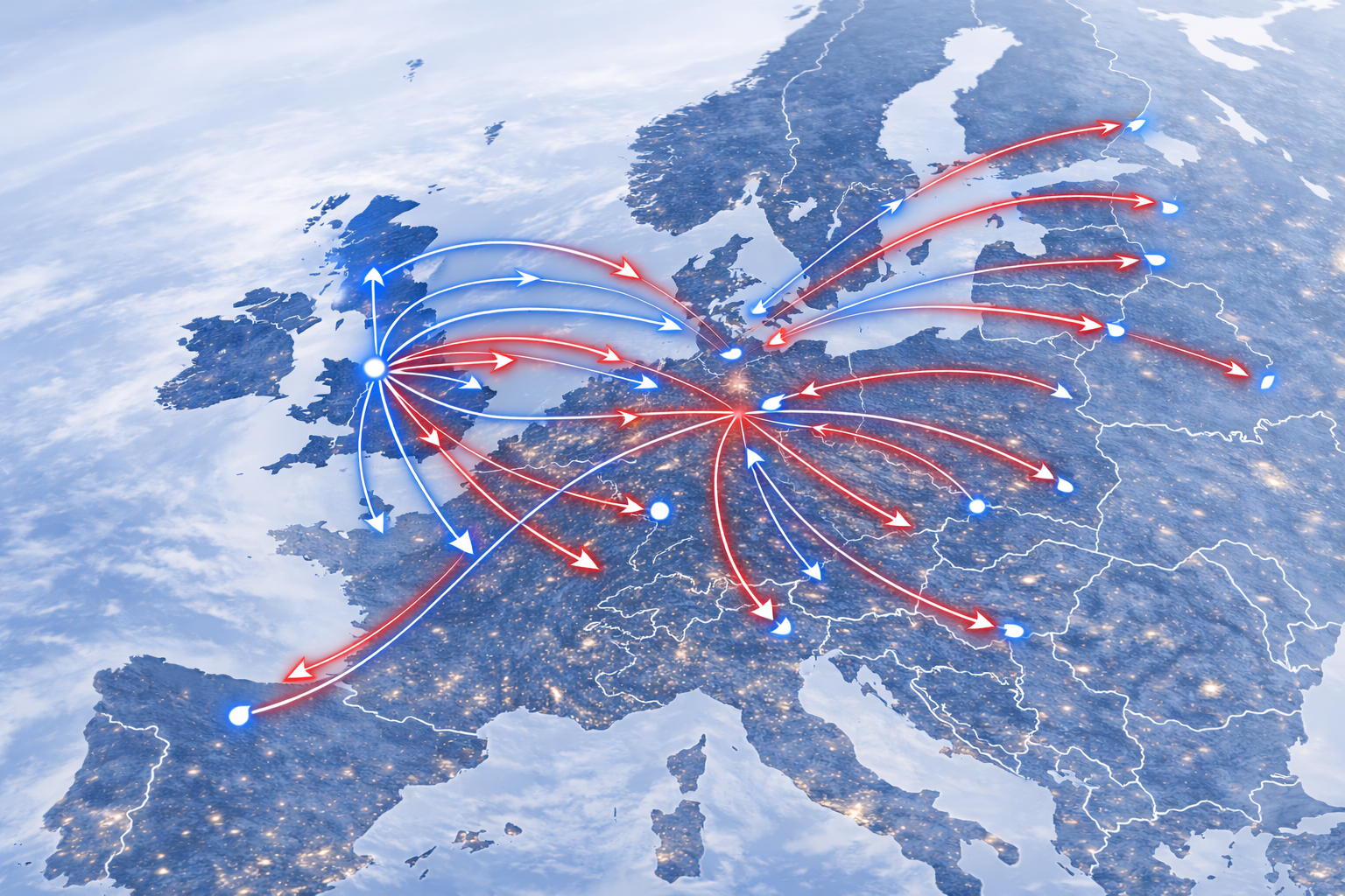 UK Europe logistics map